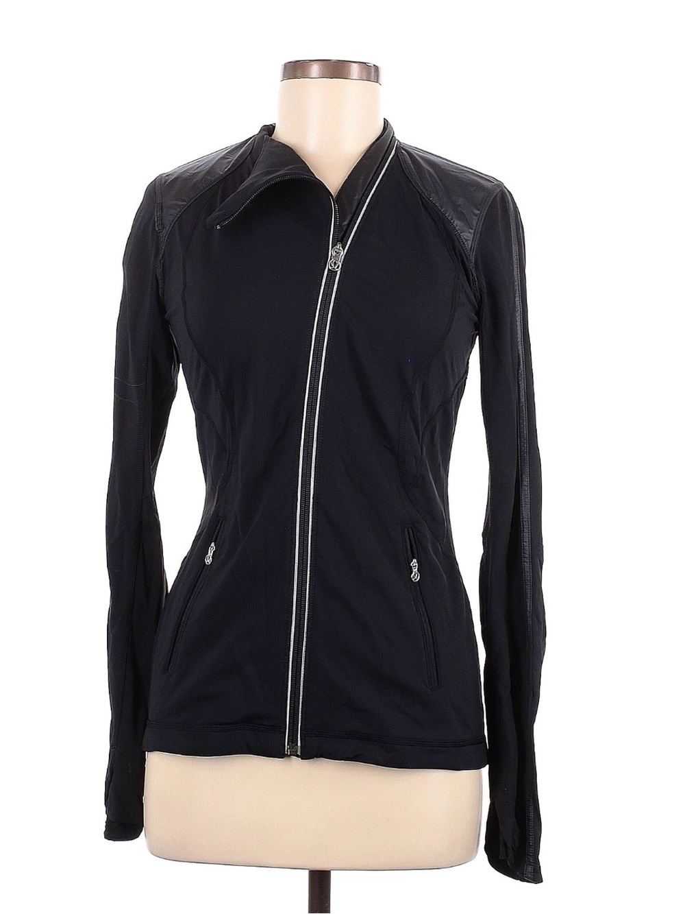 lululemon athletica Black Asymmetric Zip Jacket
